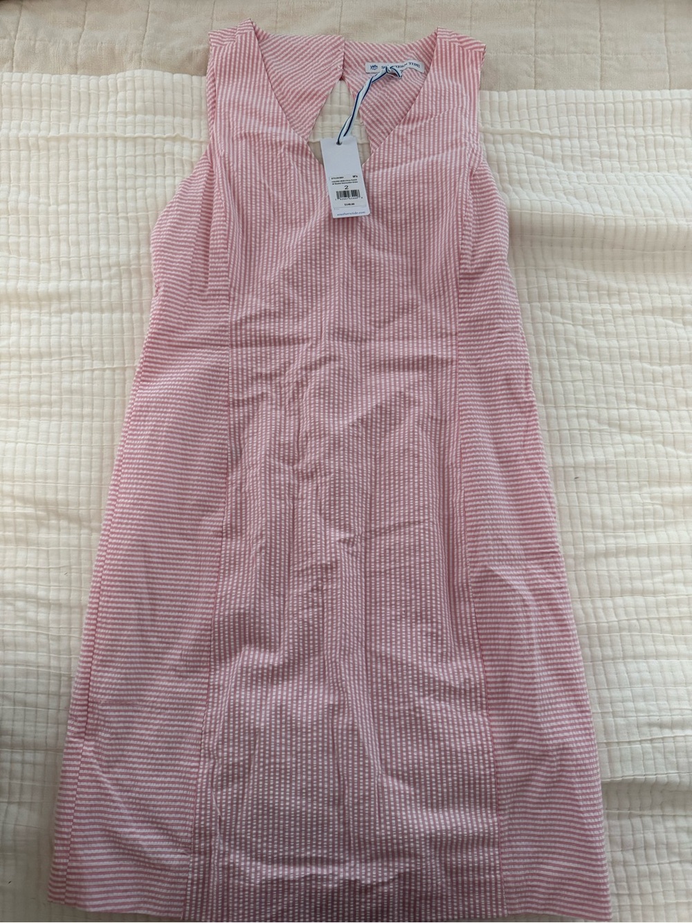 Southern Tide - Pink Seersucker Sleeveless Shift Dress